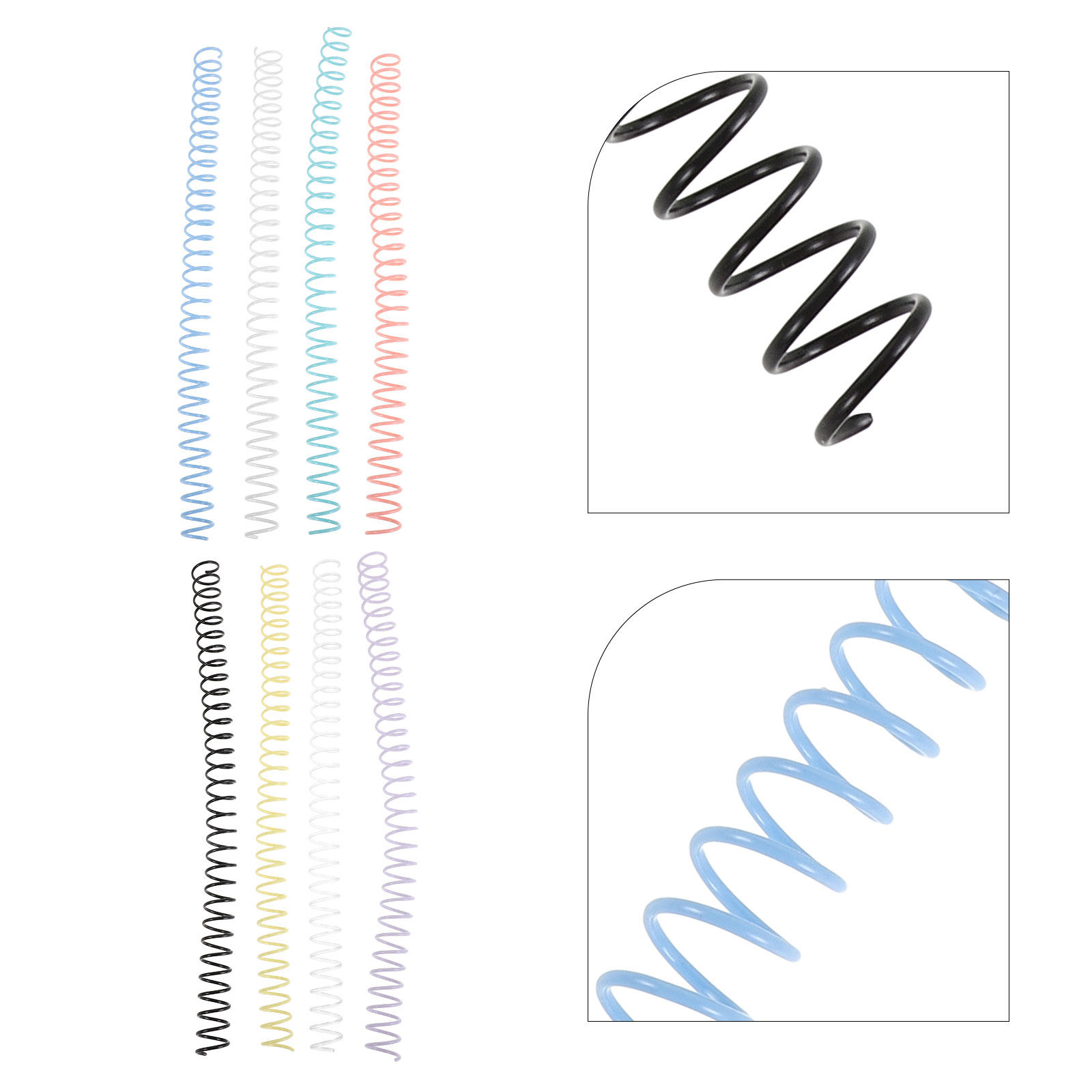 8Pcs Spiral Coil Binder Rings  - Binding Comb Plastic 评论和价格