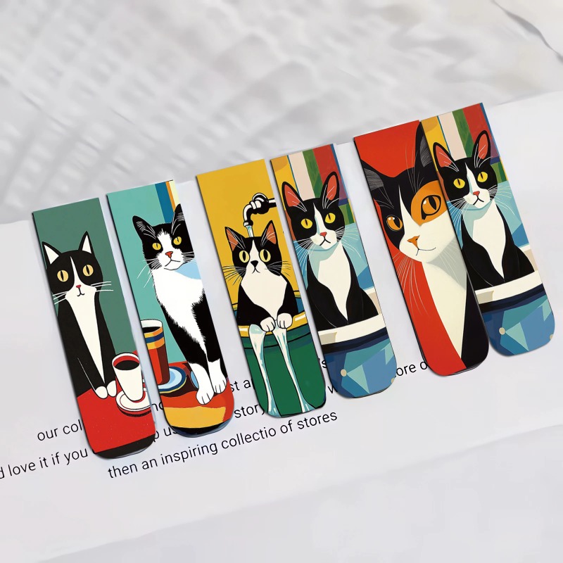 5PCS Simple And Fun Cat Magnet - Office Supply Office Stationery Items 评论和价格