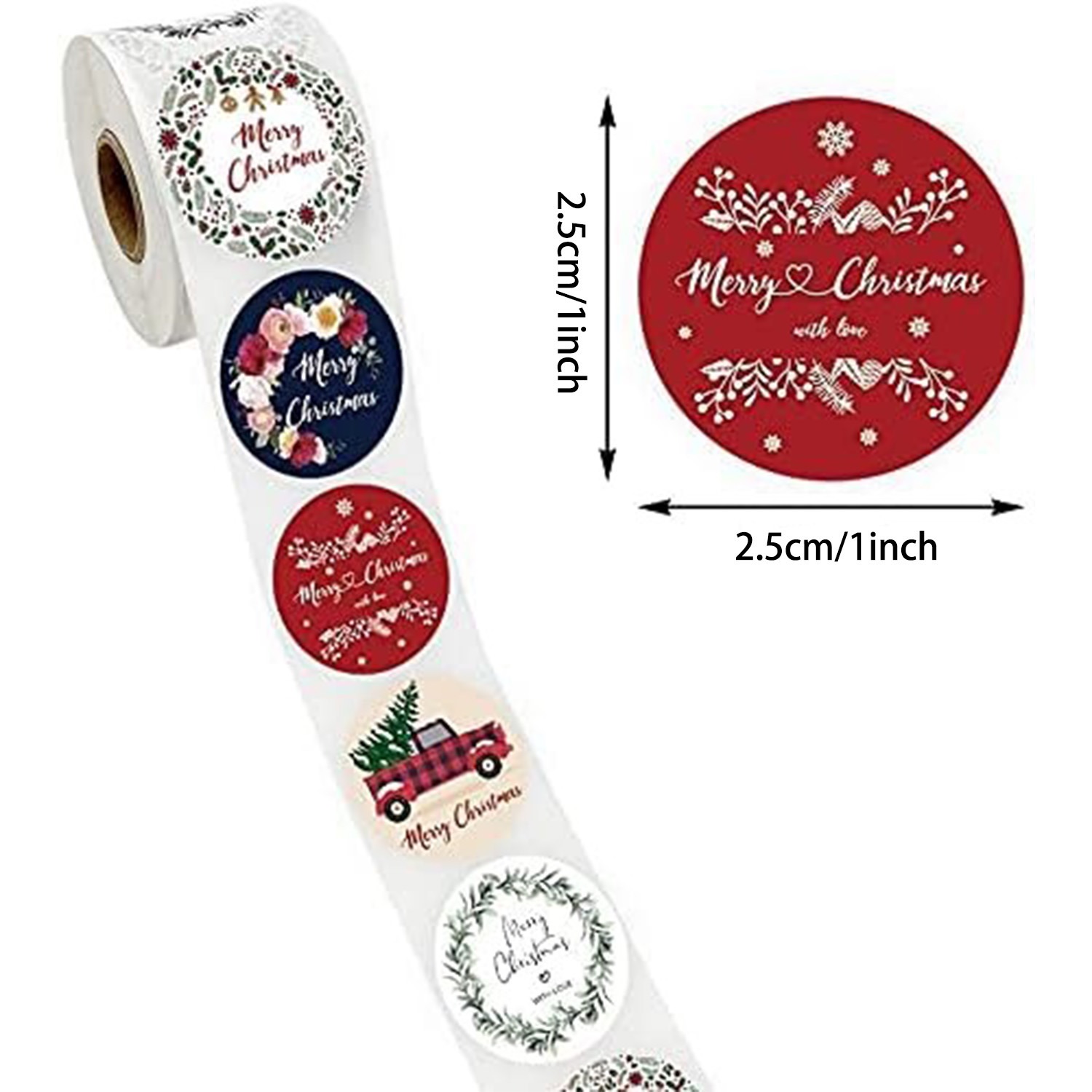 100-500pcs 1inch 2025 Merry Ch - Label Printer Tape 评论和价格