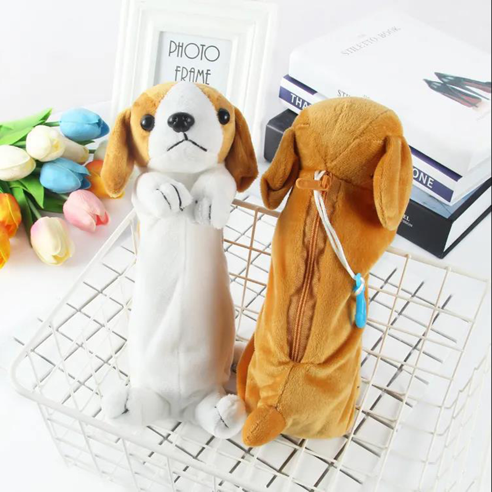 Cartoon Plush Dog Pencil Bag K - Office Supply Office Stationery Items 评论和价格