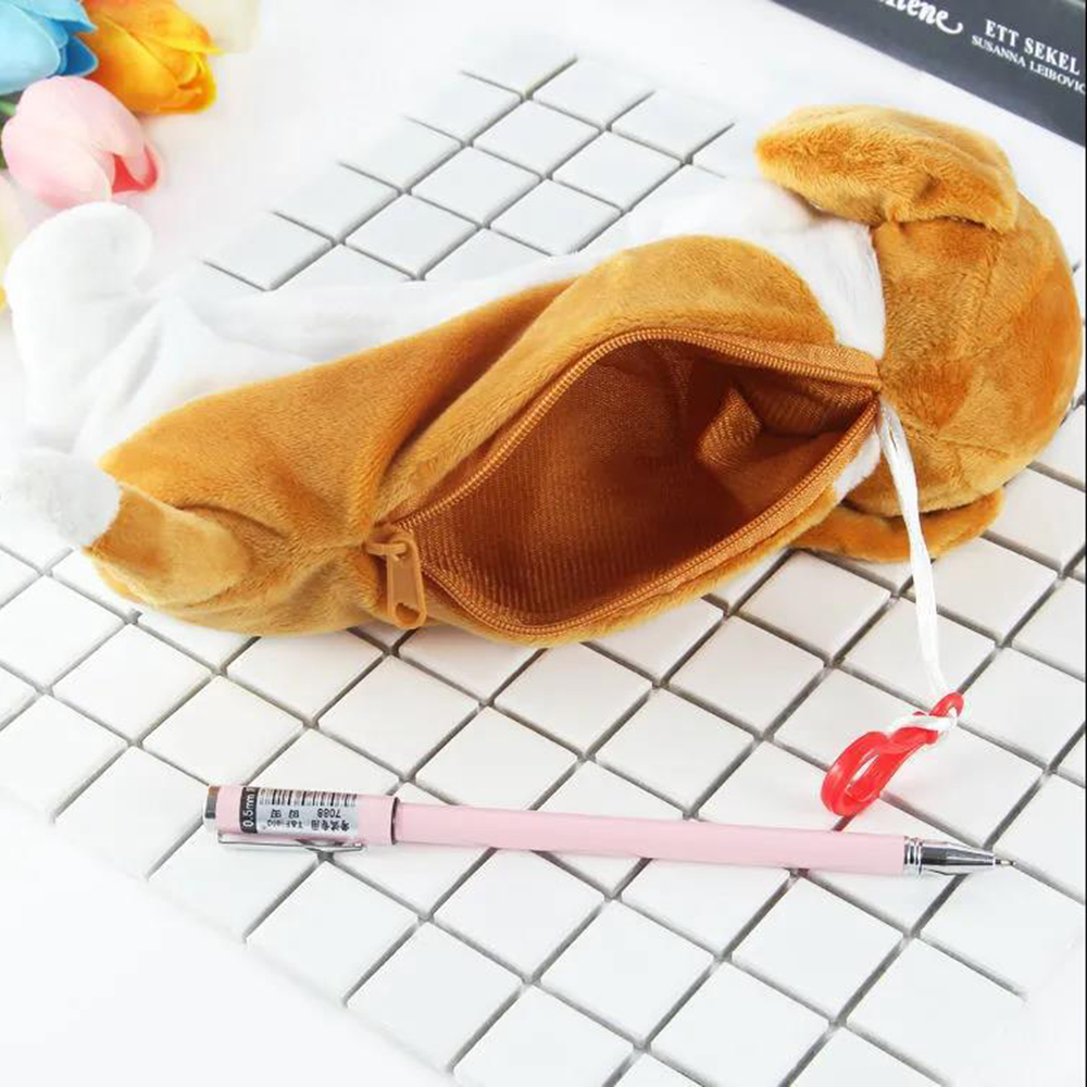 Cartoon Plush Dog Pencil Bag K - Office Supply Office Stationery Items 评论和价格