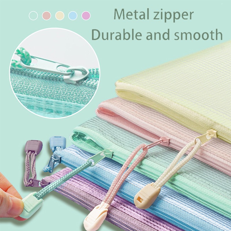5pcs Mesh Zipper Pouch Documen - Portfolio Folder Zip 评论和价格