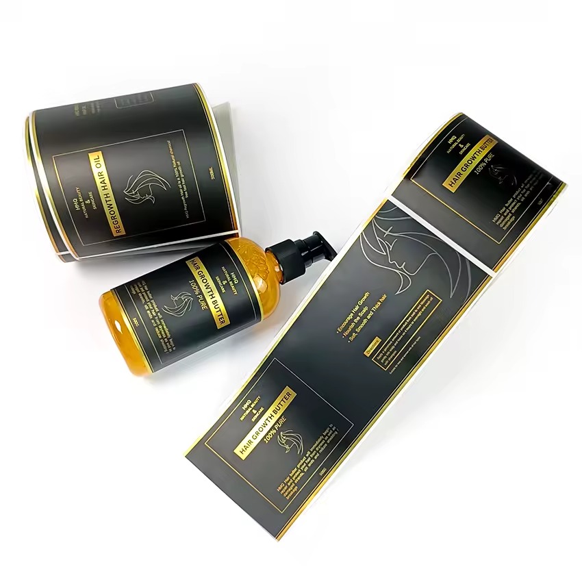 Custom Luxury Gold Foil Vinyl  - Sticker Label Roll 评论和价格