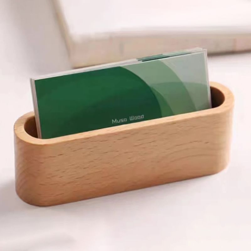 Business Card Holder Wooden Or - Desk Name Plate 评论和价格