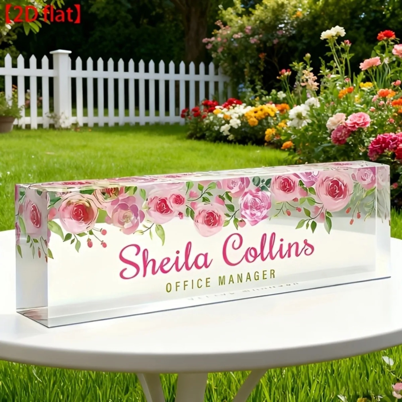 [2D Flat] Minimalist Floral Ac - Desk Name Plate 评论和价格