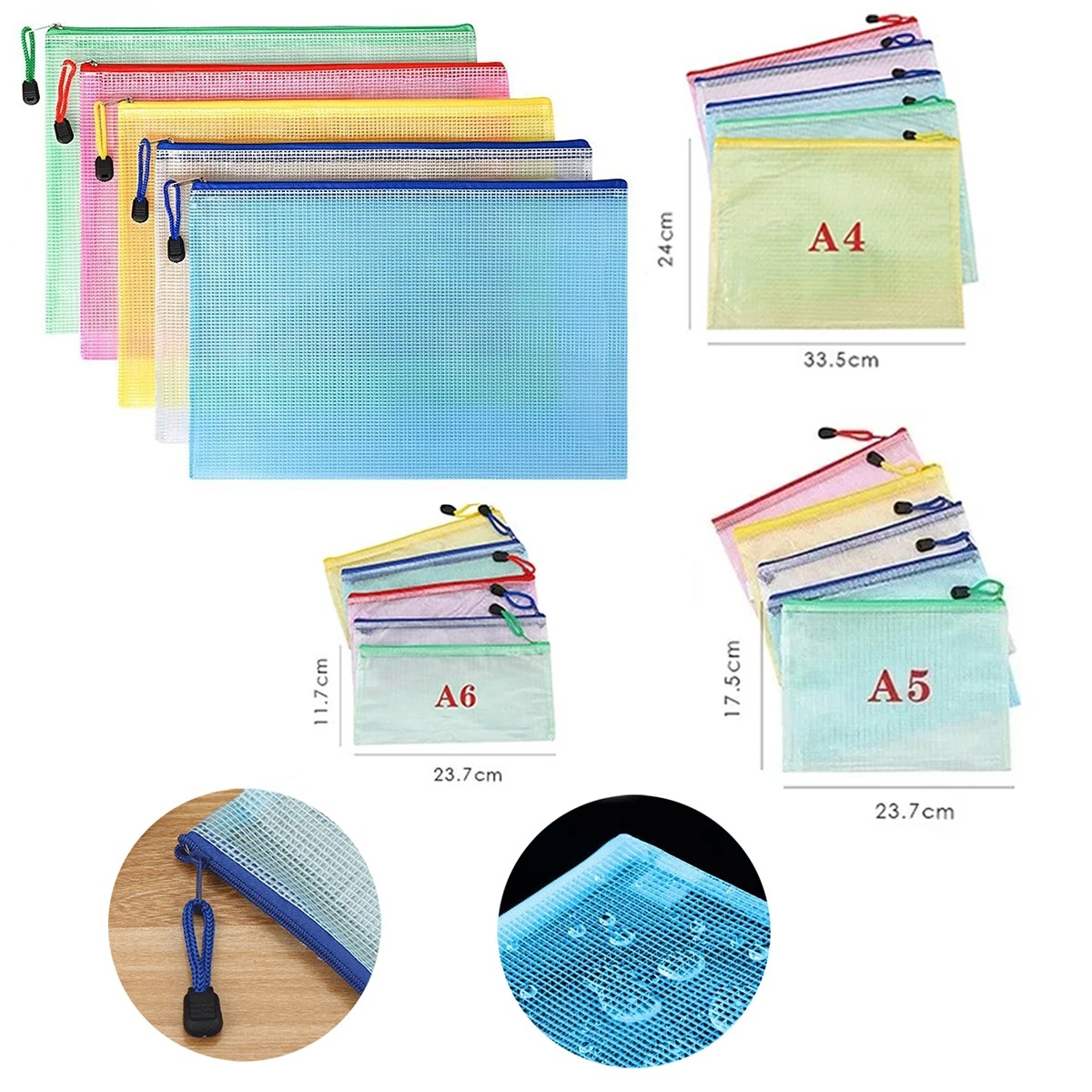 5-100PCS Stationery Storage Fo - Portfolio Folder Zip 评论和价格