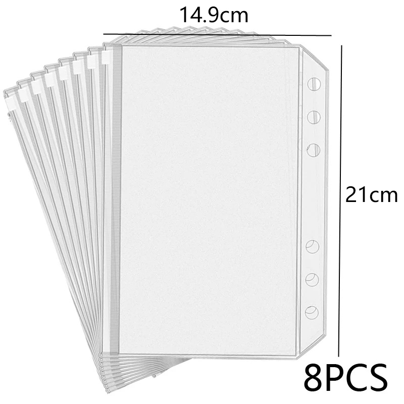 New 8PCS PVC Binder Pocket Cas - Portfolio Folder Zip 评论和价格