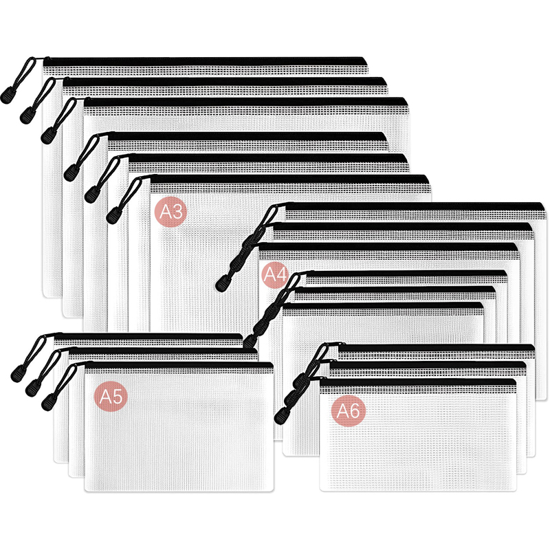 Mesh Zipper Storage Bags Docum - Portfolio Folder Zip 评论和价格