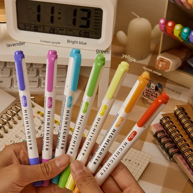 5 Colors/box Double Headed Hig - Highlighter Set Pastel 评论和价格