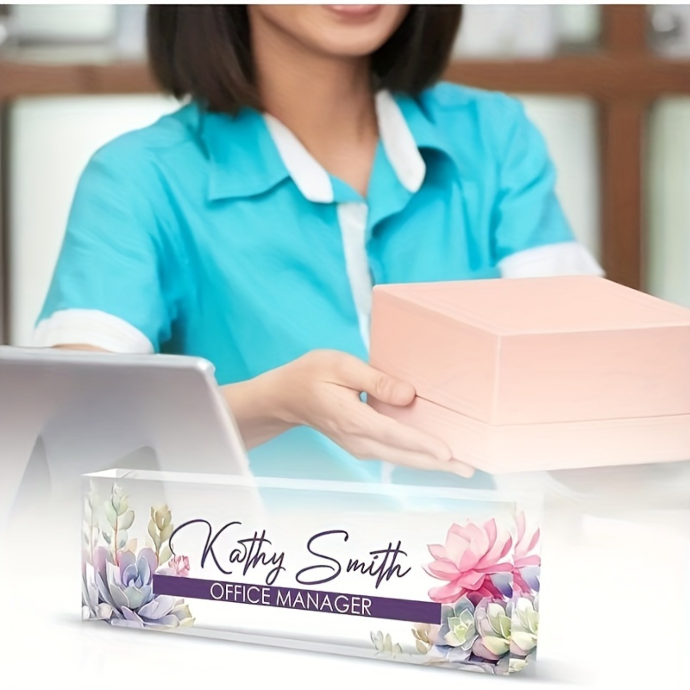 Custom 2D Acrylic Desk Name Pl - Desk Name Plate 评论和价格