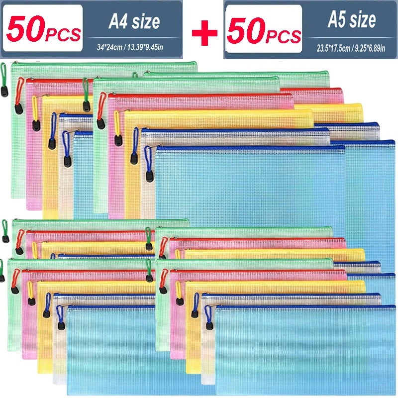 5/20/50/100PC Stationery Stora - Portfolio Folder Zip 评论和价格