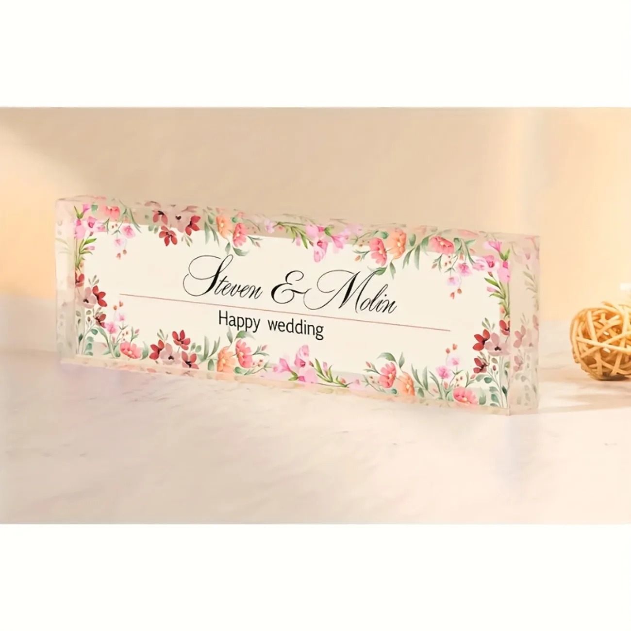 Customizable 2D Acrylic Desk N - Desk Name Plate 评论和价格